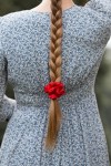 Frotka jedwabna scrunchie - czerwona