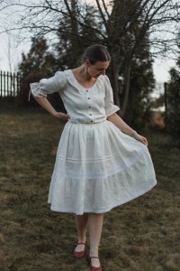 OD RĘKI Spódnica-halka HALINA, offwhite, 80cm